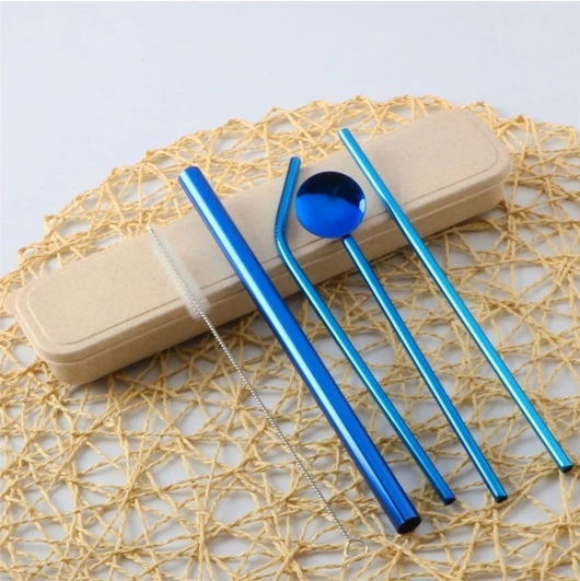 Set de 6 Pajitas de Acero Inoxidable Reutilizables - Image 3