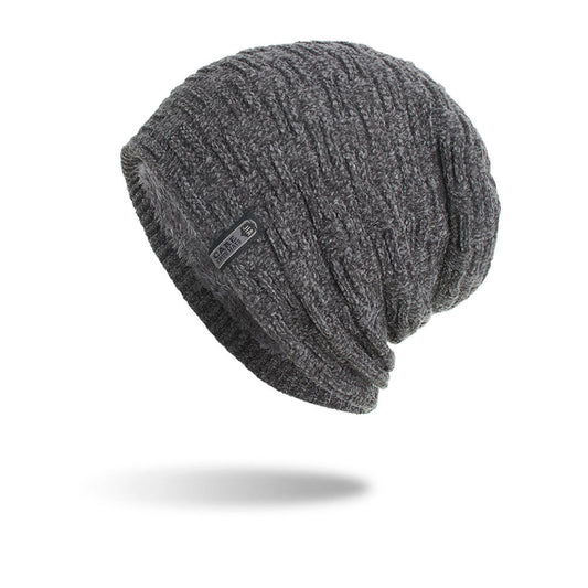 Gorro de Lana con Patrón Geométrico Horizontal y Vertical