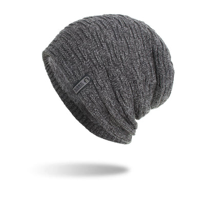 Gorro de Lana con Patrón Geométrico Horizontal y Vertical