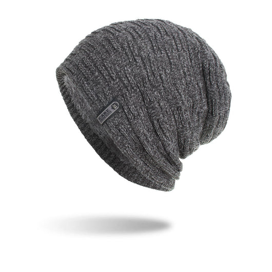 Gorro de Lana con Patrón Geométrico Horizontal y Vertical