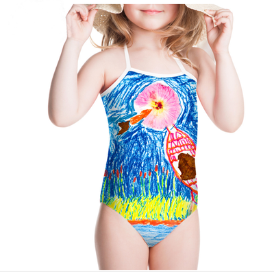 Traje de Baño Enterizo para Niñas con Estampados Divertidos