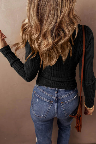 Blusa Elegante de Manga Larga con Botones en Colores Sólidos - Image 14