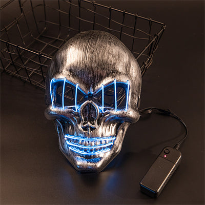 Máscara Luminosa Calavera y Tibias Cruzadas con Luz Fría para Fiestas - Image 5
