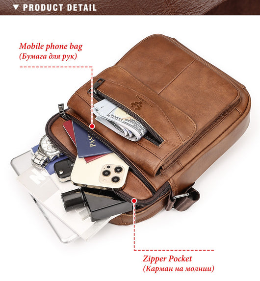 Mochila de Cuero Genuino para Hombre - Diseño Crossover Moderno - Image 27