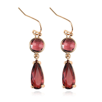 Aretes de Cristal K9 Multicolor con Borde de Cobre Geométrico - Image 8