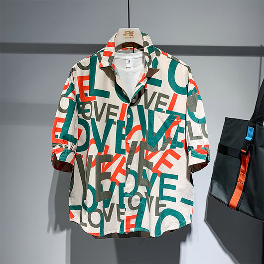 Camisa Suelta Larga Hong Kong Estilo Viento - Image 5