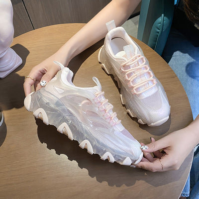 Zapatillas Blancas Casuales para Mujer con Suela Gruesa y Cordones - Image 14