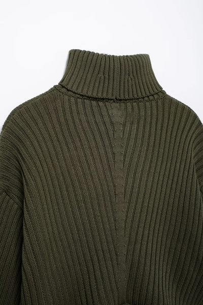 Suéter Retro Cuello Alto Tejido Acanalado - Image 15