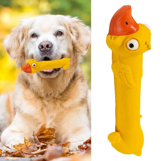 Juguete Dental de Látex para Perros con Diseño de Pato Amarillo - Alivio de Estrés y Limpieza de Dientes - Image 14