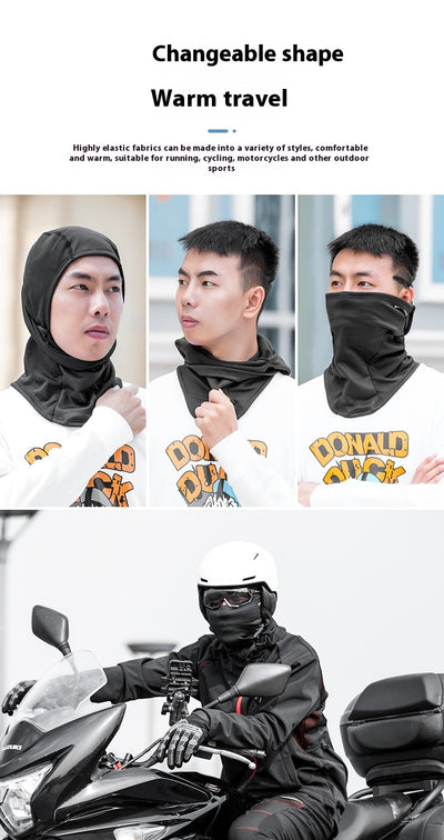 Light pink balaclava made from spandex/Lycra, designed for warmth and wind protection during winter outdoor activities. - Image 27