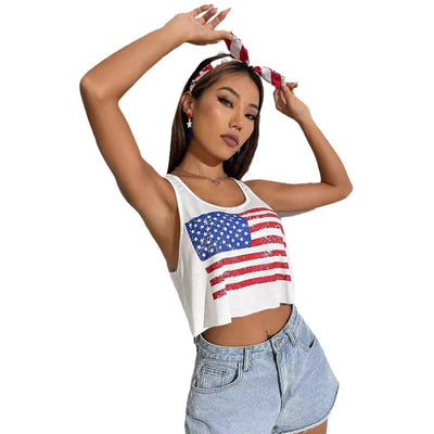 Chaleco Estampado sin Mangas - Top Ajustado Leisure para Mujer - Image 5