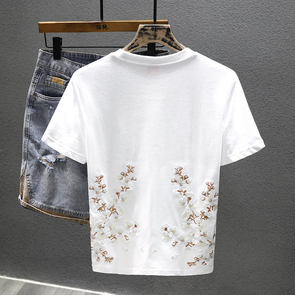 Playera Estilo Chino Manga Corta 100% Algodón para Hombre