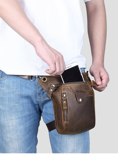 Bolsa Táctica de Pierna en Cuero y Mezclilla para Deportes al Aire Libre - Image 14