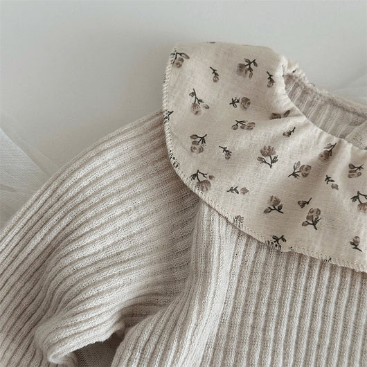 Blusa Infantil de Manga Larga con Cuello Volante y Estampado Floral - Image 13