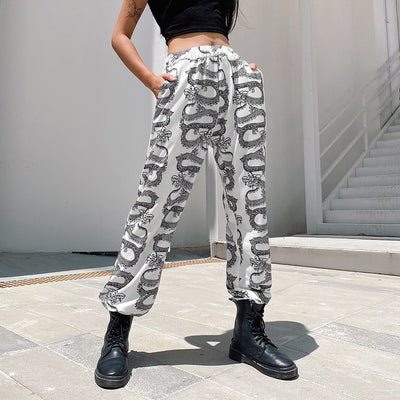 Pantalón Sudadera Estampado Dragón Cintura Alta - Image 9