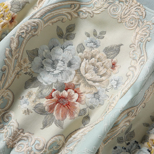 Chaqueta Beisbolera Larga con Peonia Cristalizada y Bordado en Relieve para Mujer - Image 16