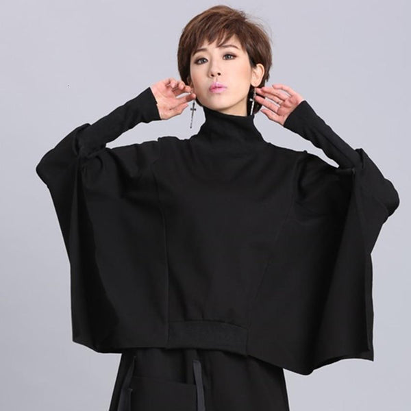 Suéter Pullover Oversized Irregular de Manga Larga para Mujer