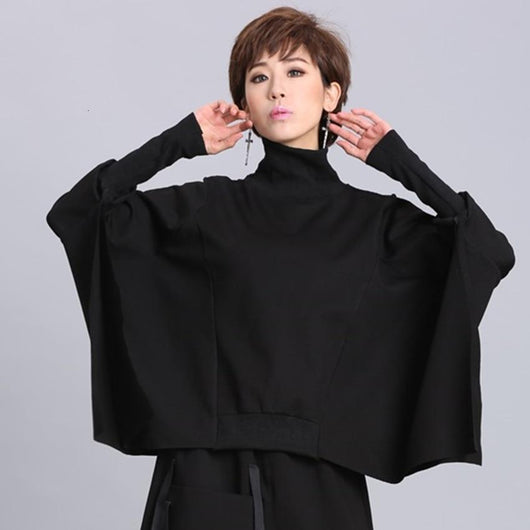 Suéter Pullover Oversized Irregular de Manga Larga para Mujer