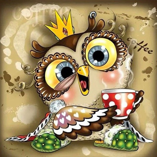 Pintura de Diamantes 5D - Buenos Días con Búho - Image 2