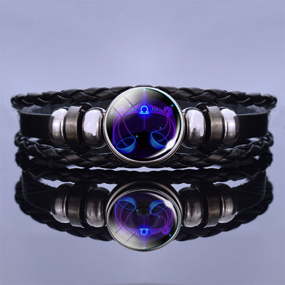 Pulsera de Pareja Constelaciones Luminosas - Cuero Negro - Image 17