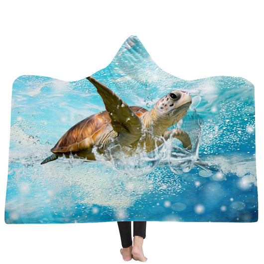 Poncho Manta con Capucha Serie Tortugas del Océano - Image 7
