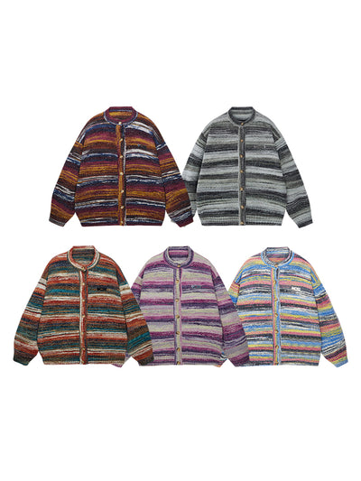 Cardigan de Rayas Degradadas en Colores Vibrantes - Image 2