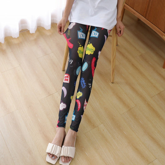Leggings de Malla Transparente para Mujer - Pantalones Elásticos Estampado Flores
