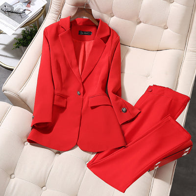 Traje Vestido Rojo Elegante