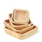 Plato Cuadrado de Madera de Caucho Japonesa