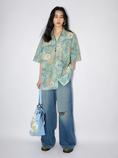 Camisa de Seda Floral Fresca para Hombre - Manga Corta Verano - Image 13