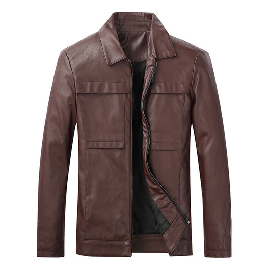 Chaqueta de Cuero para Motociclista Slim Fit Casual - Image 4