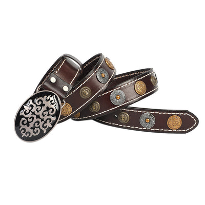 Cinturón de Cuero para Hombre con Hebilla Lisa y Elegante - Image 3