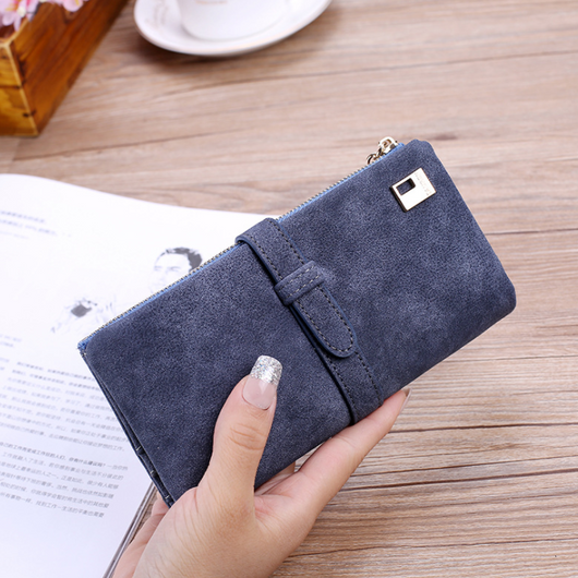 Billetera Vintage Frosted para Mujer - Cartera Bifold con Múltiples Compartimentos y Cierre de Hebilla - Image 12