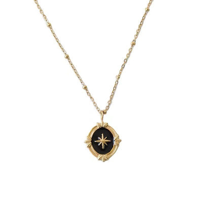 Collar Cadena de Clavícula con Estrellas - Oro Negro Minimalista