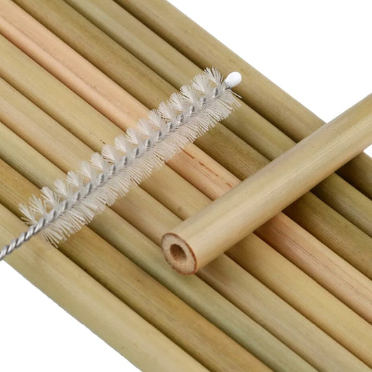 Set de 5 Pajitas de Bambú Natural Reutilizables