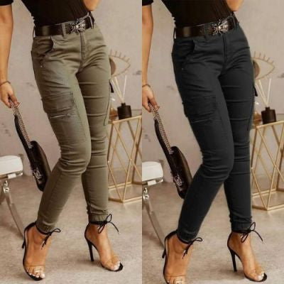 Pantalones Clásicos para Mujer con Cintura Baja y Bolsillos - Image 7