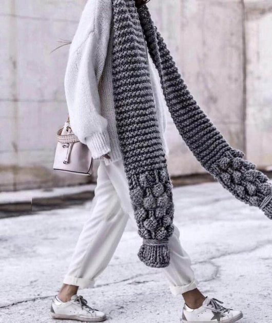 Bufanda de Lana Tejida a Mano - Estilo Puro para Mujer - Image 12