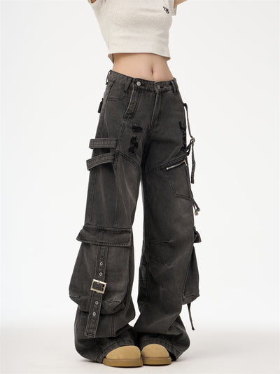 Pantalones Cargo Desestructurados con Lavado Industrial - Image 10