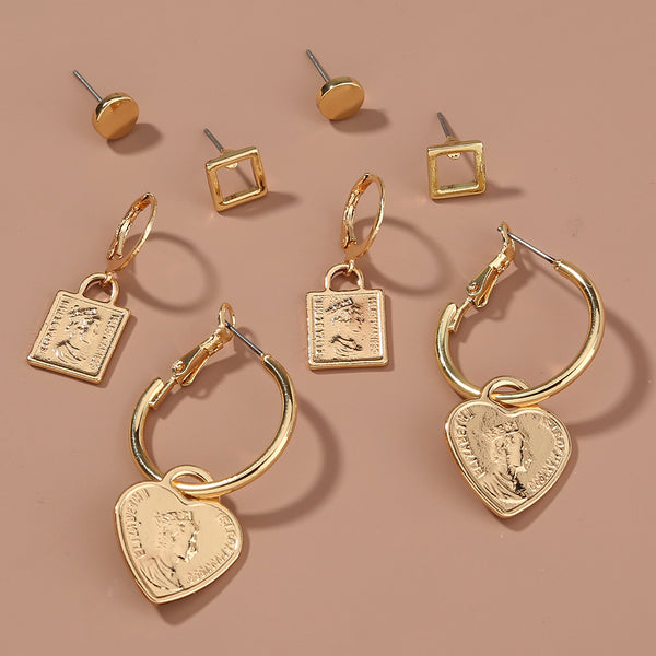 Conjunto de 4 Piezas Colgante de Amor con Retrato y Diseño Personalizado