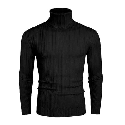 Suéter de Cuello Alto con Rayas para Hombre - Otoño e Invierno - Image 6