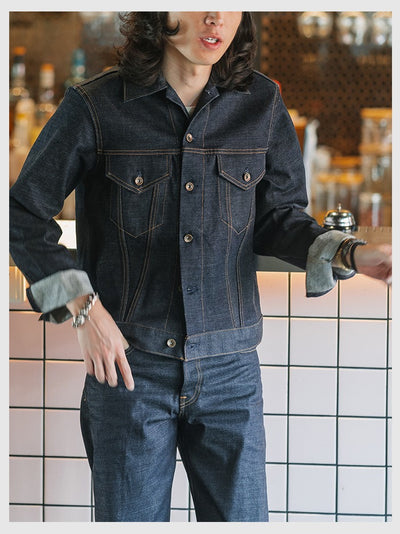 Chaqueta Casual de Mezclilla Raw Wash Multiuso para Hombre - Image 5