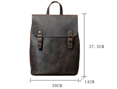 Mochila de Cuero Genuino Estilo Retro - Primera Capa - Image 6