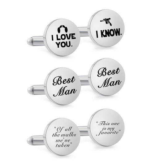 Gemelos Personalizados en Acero Inoxidable con Nombre y Fecha para Hombre - Image 6