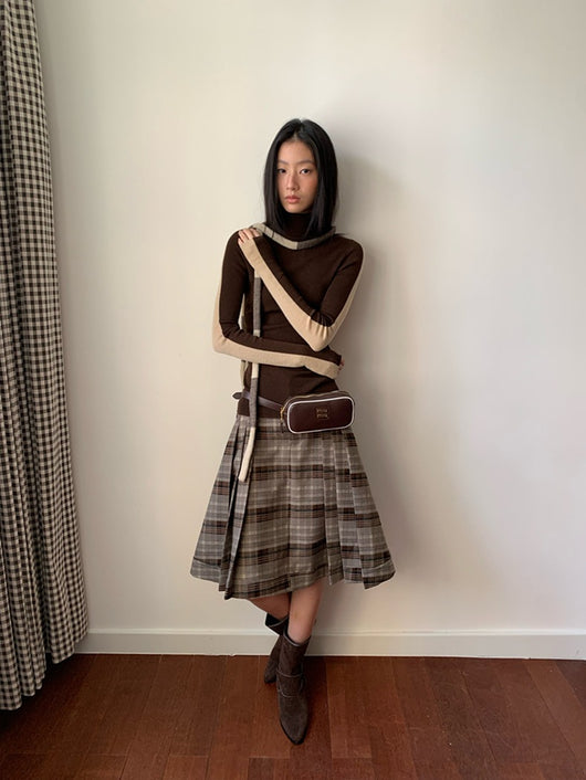 Suéter de Lana Slim Fit Bicolor con Contraste para Mujer - Image 21