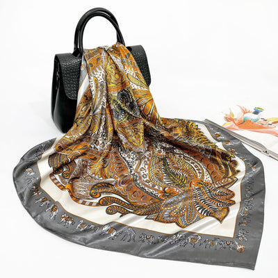 Pañuelo de Seda 90cm Primavera Otoño - Cuadrado Elegante - Image 57