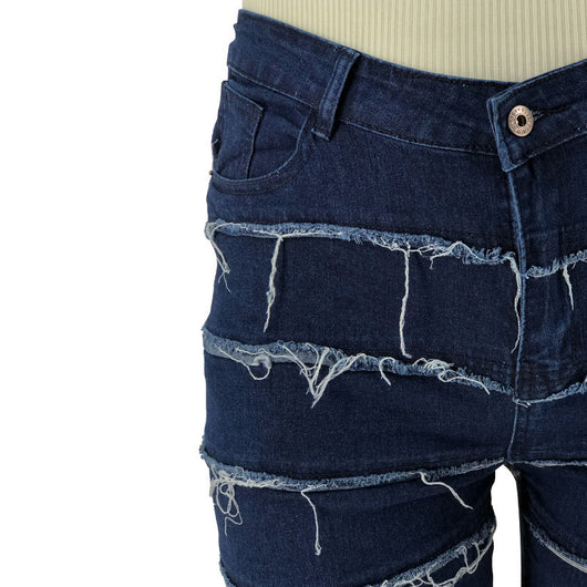 Jeans Skinny Stretch Desteñidos con Flecos para Mujer - Image 19