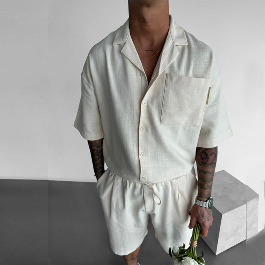 Conjunto Casual Polo con Bolsillo y Shorts Sueltos - Image 2