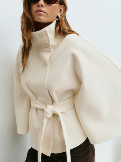 Abrigo Gabardina Cuello Alto Mujer - Diseño Minimalista - Image 12