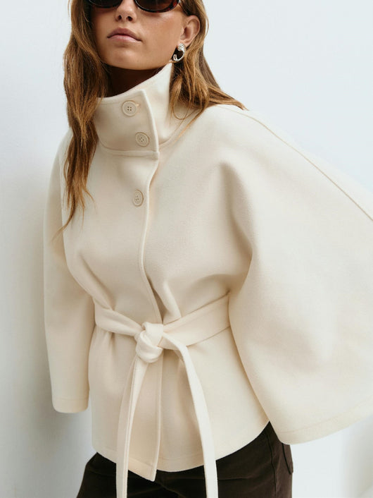 Abrigo Gabardina Cuello Alto Mujer - Diseño Minimalista - Image 12