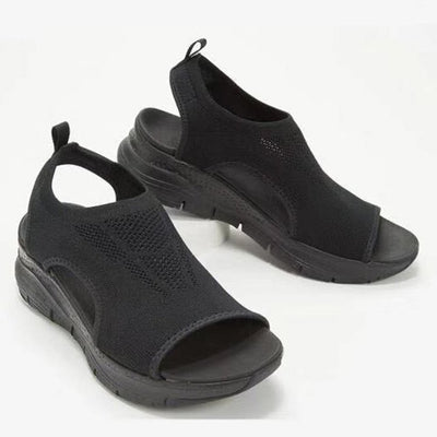 Zapatos Plataforma Cuña Baja Punta Abierta Suela Gruesa Casual - Image 11